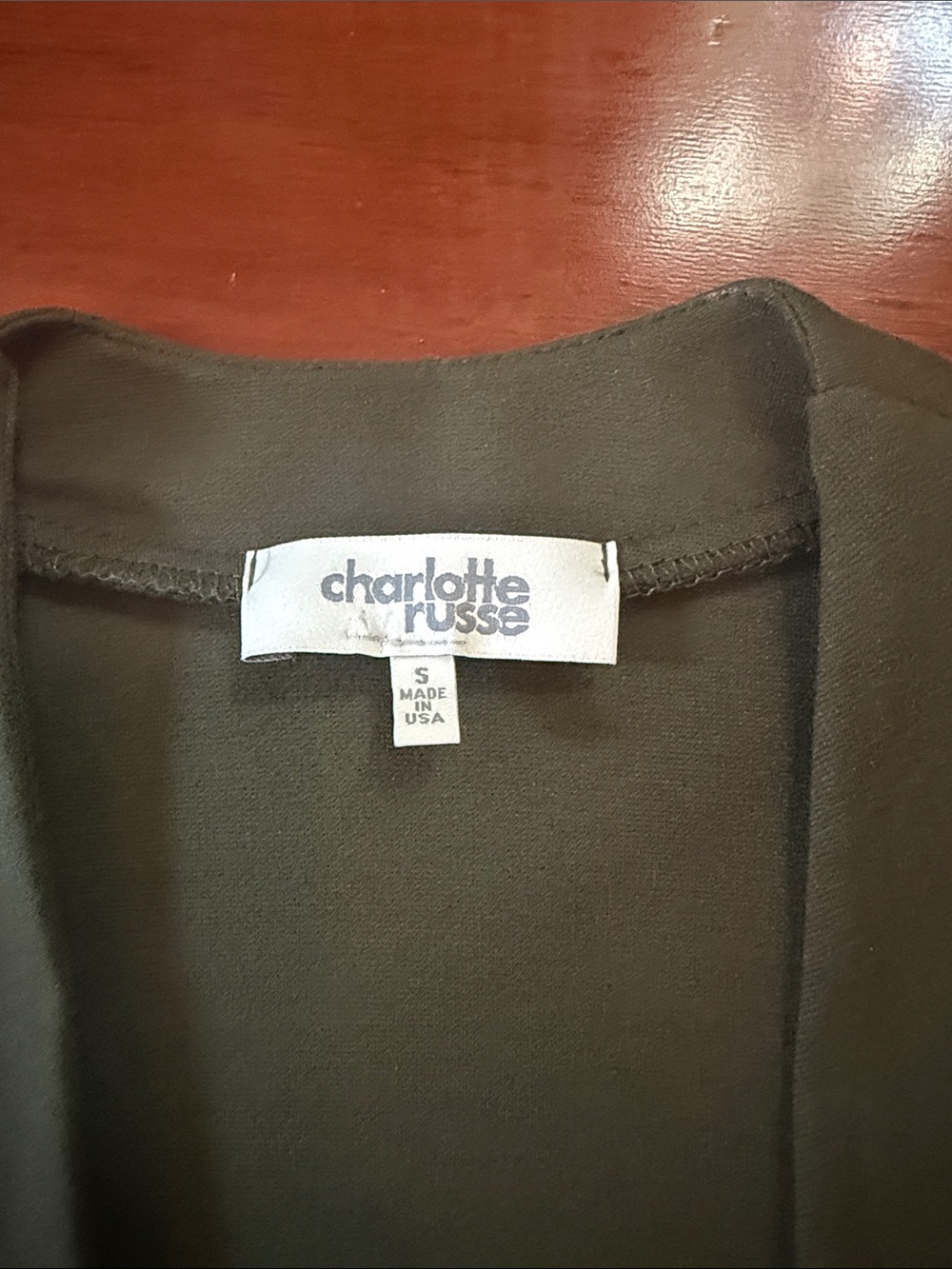 Charlotte Russe Olive Green Open Front Blazer Jacket - Picture 2 of 5